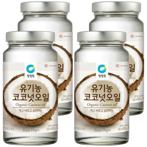 청정원 유기농 코코넛오일, 545ml, 4개