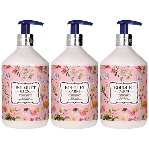 부케가르니 바디로션 화이트머스크, 520ml, 3개
