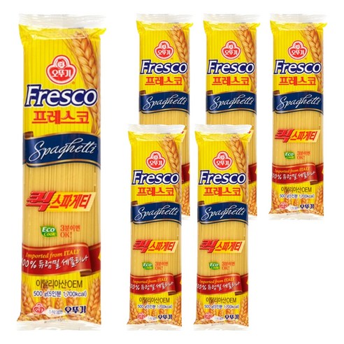 오뚜기 프레스코 퀵 스파게티 면, 500g, 6개