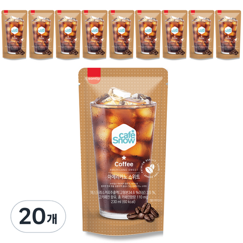 삼립 카페스노우 아메리카노 스위트, 230ml, 20개