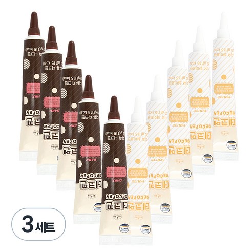 델리시 초코 데코 펜 다크 5p + 화이트 5p 세트, 200g, 3세트