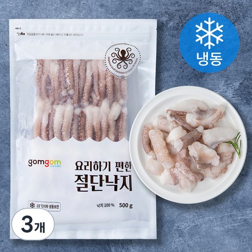 곰곰 요리하기 편한 절단낙지 (냉동), 500g, 3개