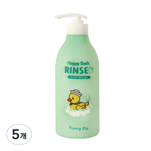 퍼니피아 유아용 해피덕 린스 딸기향, 500ml, 5개