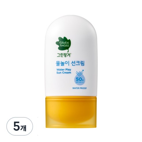 그린핑거 물놀이 선크림 워터프루프 SPF50+ PA++++, 5개, 50ml