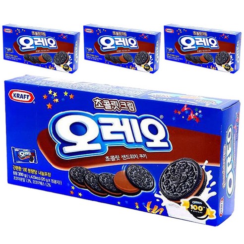 크래프트 오레오 초콜릿 크림 쿠키, 300g, 4개