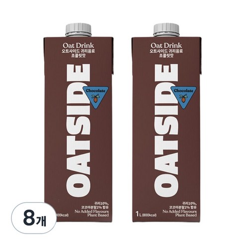오트사이드 귀리음료 초콜릿맛, 1L, 8개
