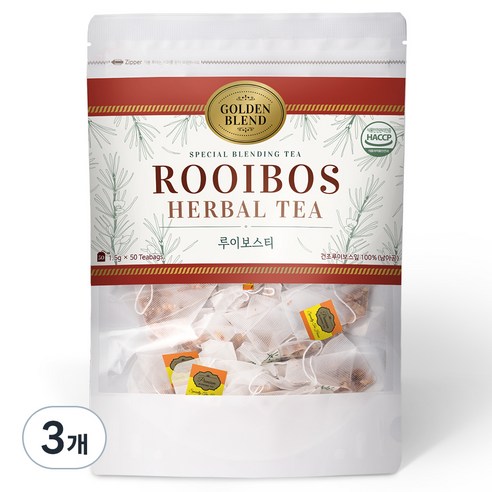 골든블렌드 루이보스 허브티 삼각 티백, 1.5g, 50개입, 3개