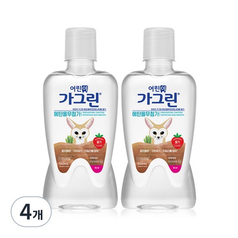 가그린 어린이용 구강세정제 딸기향 이미지 랜덤발송, 380ml, 4개