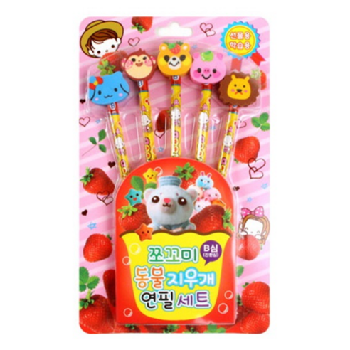 귀여움 가득! 쪼꼬미 동물 지우개 연필 세트로 즐거운 필기 생활 시작하세요!