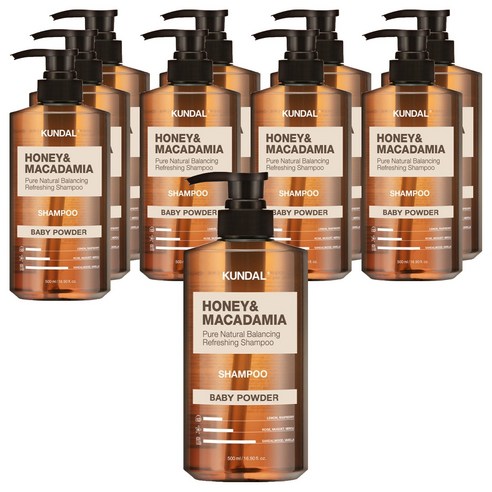 쿤달 허니 앤 마카다미아 네이처 샴푸 베이비파우더향, 500ml, 10개