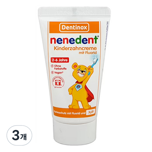 덴티녹스 네네덴트 어린이 치약 딸기향, 3개, 50ml