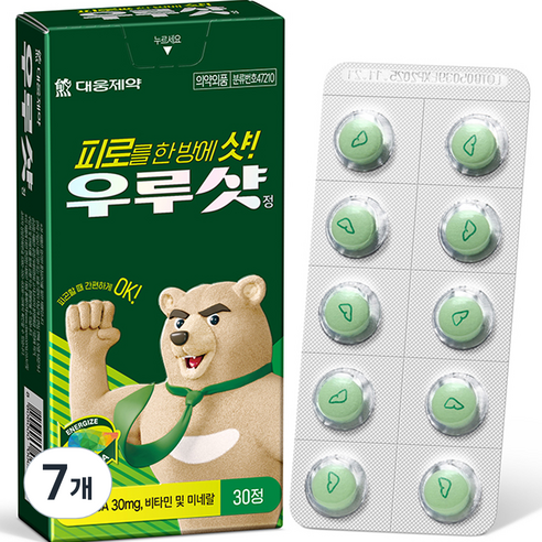 대웅제약 우루샷 피로회복 멀티 비타민 UDCA 포함, 30정, 7개