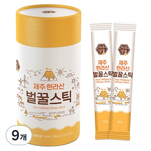 꿀타민 청정 제주 야생화 벌꿀스틱 7호, 360g, 9개