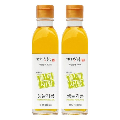 깨사랑 들깨사랑 저온압착 생들기름, 180ml, 2개