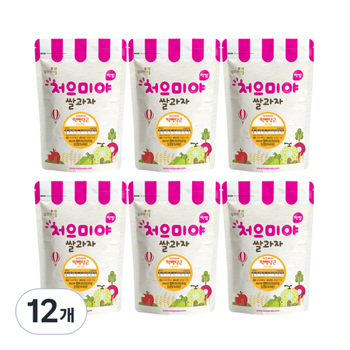 쌀과자마을 처으미 떡뻥 과자 – 당근맛, 12개, 30g 처으미야