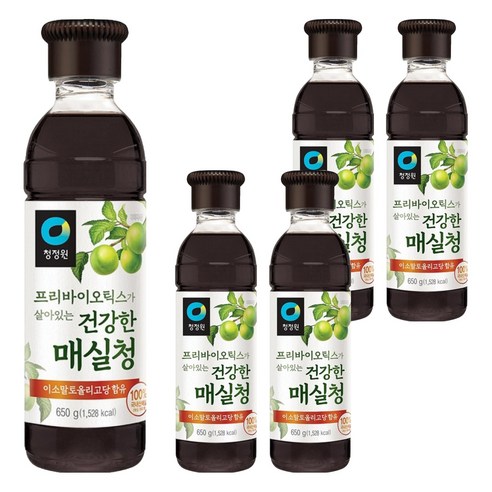 청정원 건강한 매실청, 650g, 5개
