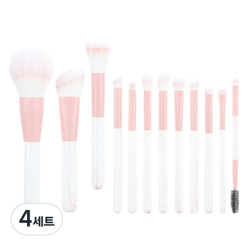 디에스 파스텔 메이크업 브러쉬 세트, 핑크, 4세트