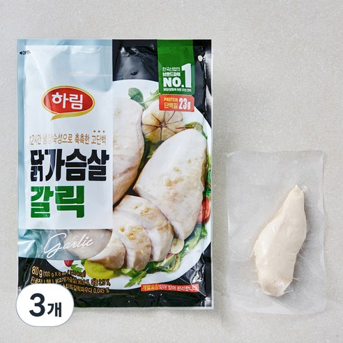 하림 닭가슴살 갈릭, 100g, 8개입, 3개