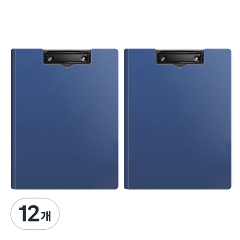 동아피엠에스 심플 커버 클립보드 A4 31.5 x 24 cm, 네이비, 12개
