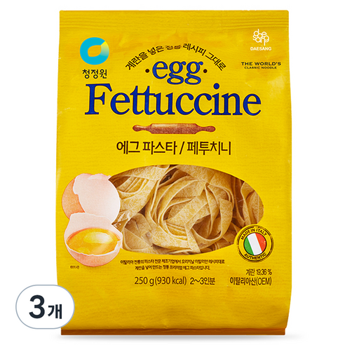 청정원 에그 파스타 페투치니, 250g, 3개