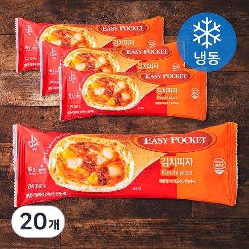 라체나 이지포켓 김치피자 (냉동), 80g, 1개입, 20개