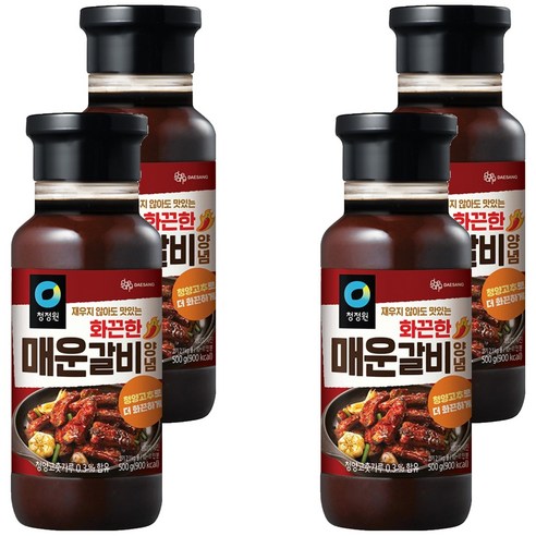 청정원 화끈한 매운갈비 양념, 500g, 4개