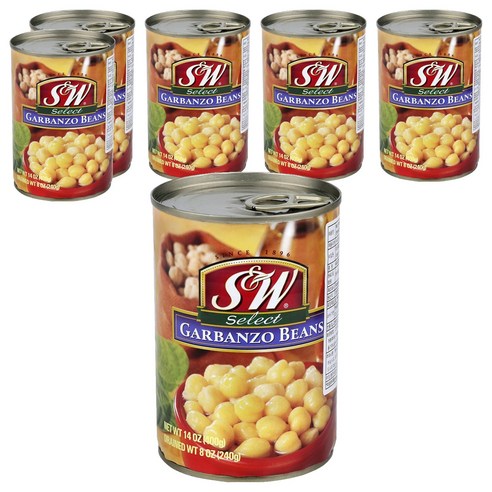 S&W 병아리콩 통조림, 400g, 6개