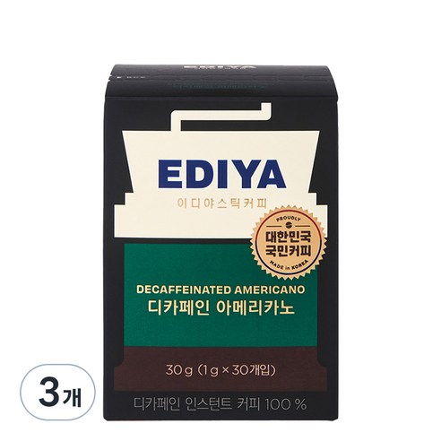 이디야 드림팩토리 디카페인 아메리카노 원두커피믹스, 1g, 30개입, 1개