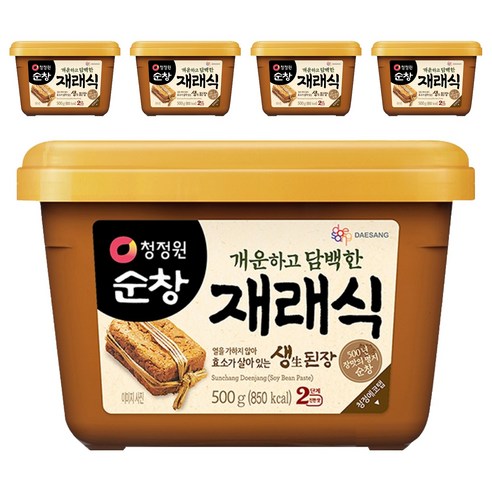 청정원순창 개운하고 담백한 재래식 생된장, 500g, 5개