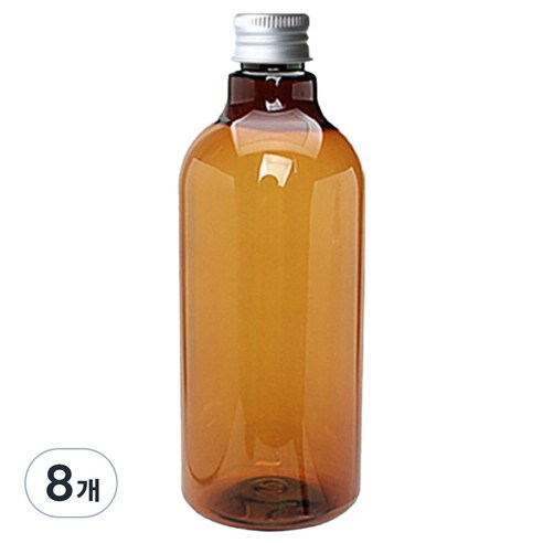 병도매닷컴 DN500 갈색 음료용기 알루미늄 실버캡, 500ml, 8개
