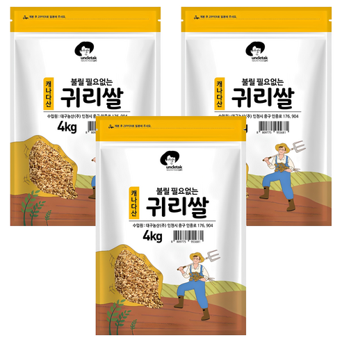 엉클탁 불릴필요없는 귀리쌀, 4kg, 3개