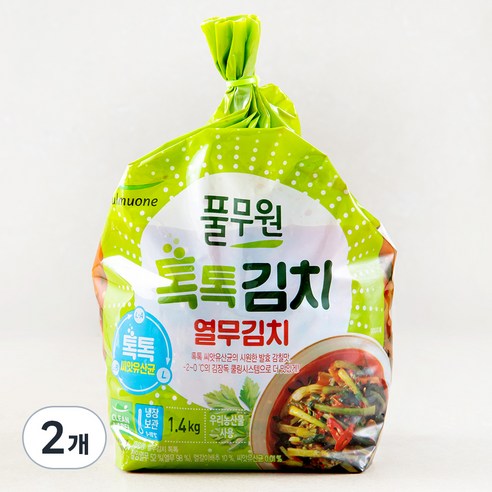 풀무원 톡톡김치 열무김치, 1.4kg, 2개