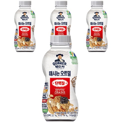 퀘이커 마시는 오트밀F 단백질2.0, 80g, 4개