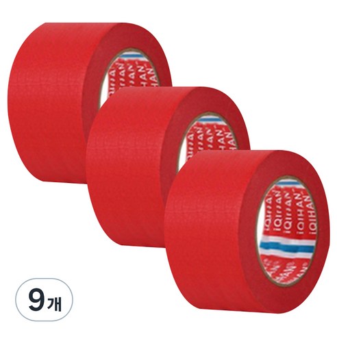 다다 칼라 마스킹 종이테이프 50mm x 15m, 레드, 9개