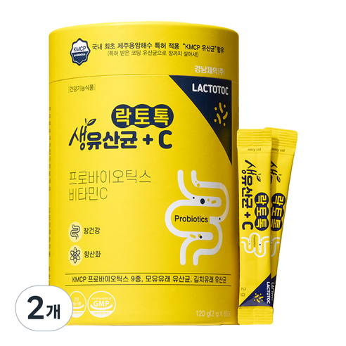 덴마크유산균이야기 경남제약 락토톡 생유산균 비타민C 60p, 120g, 2개 Best Top3