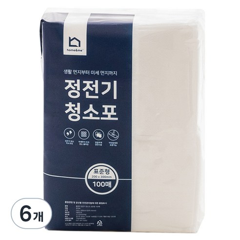 홈앤미 정전기 청소포 100매, 6개