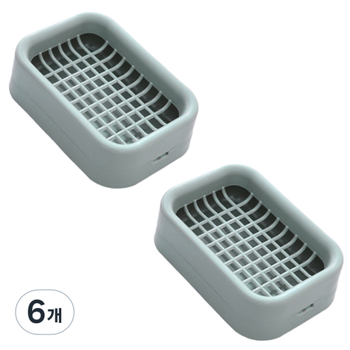하이엉클 심플 파스텔 물빠짐 비누받침대, 블루, 6개
