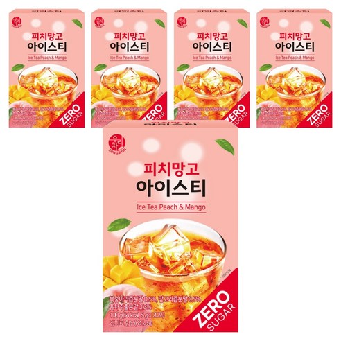 우리차 피치망고 아이스티 분말, 5g, 20개입, 5개