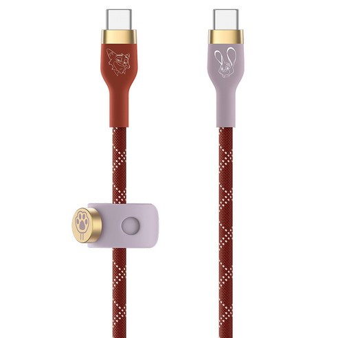 벨킨 부스트업 브레이디드 USB C to C타입 고속 충전 케이블 CAB011qc2MOG-DY, 2m, 디즈니 주토피아, 1개