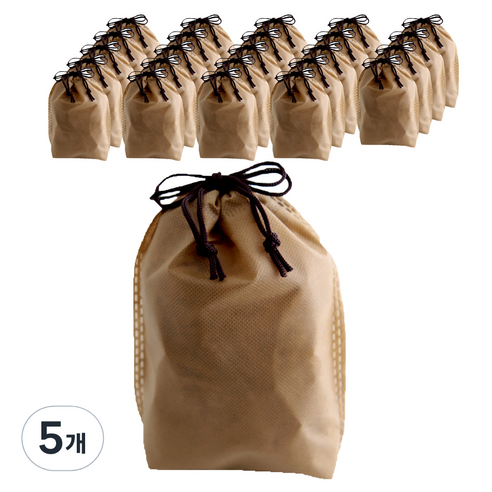 부직포 복주머니 더스트백 12 x 15 cm 25p, 카라멜, 5개