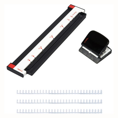 칼 펀칭형 30공펀치 GP-2630 A4B5 + 10mm WH 루즈링3p 세트, 블랙, 1개