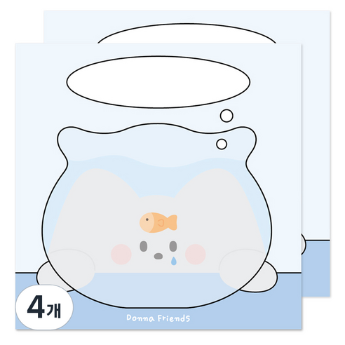 도나와친구들 MBTI 떡메모지, F 어항속에 살면 눈물이 안보이겠지, 4개, 100개입
