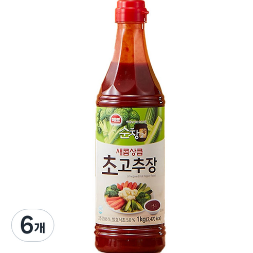 해표 순창 궁 새콤상큼 초고추장, 1kg, 6개