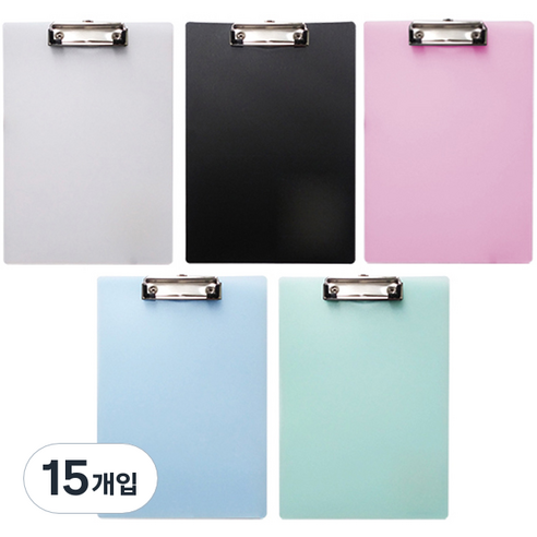 블루마토 클립보드 A4 CBH002, 랜덤 발송, 15개입