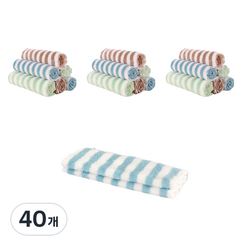 모두요기 부드러운 양면 컬러 스트라이프 행주 랜덤발송, 40개