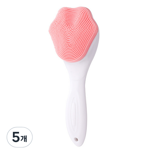 The해피앤 실리콘 세안 마사지 수동 클렌징 브러쉬, 5개, 핑크