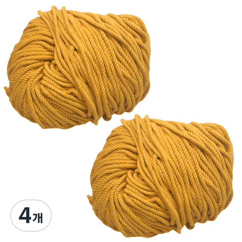 태광 마크라메 실 60합 4mm 4p, 05 머스터드, 4개