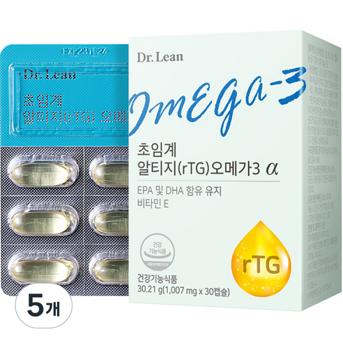 닥터린 초임계 알티지 rTG 오메가3 알파 30.21g, 30정, 5개