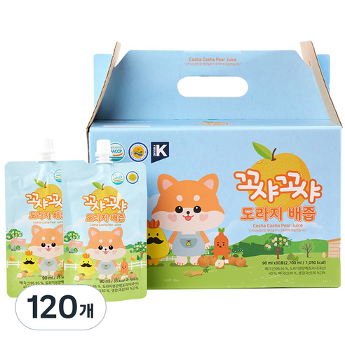 꼬샤꼬샤 도라지 배즙 스파우트형, 90ml, 120개