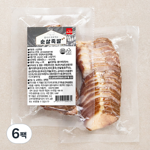 하이포크 순살족발, 250g, 6팩